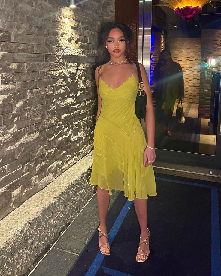 Sexy Women Dress New V Neck Yellow Evening Party Dresses