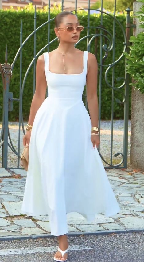 Simple White Satin A-Line Evening Dress Ankle Length Prom Dresses