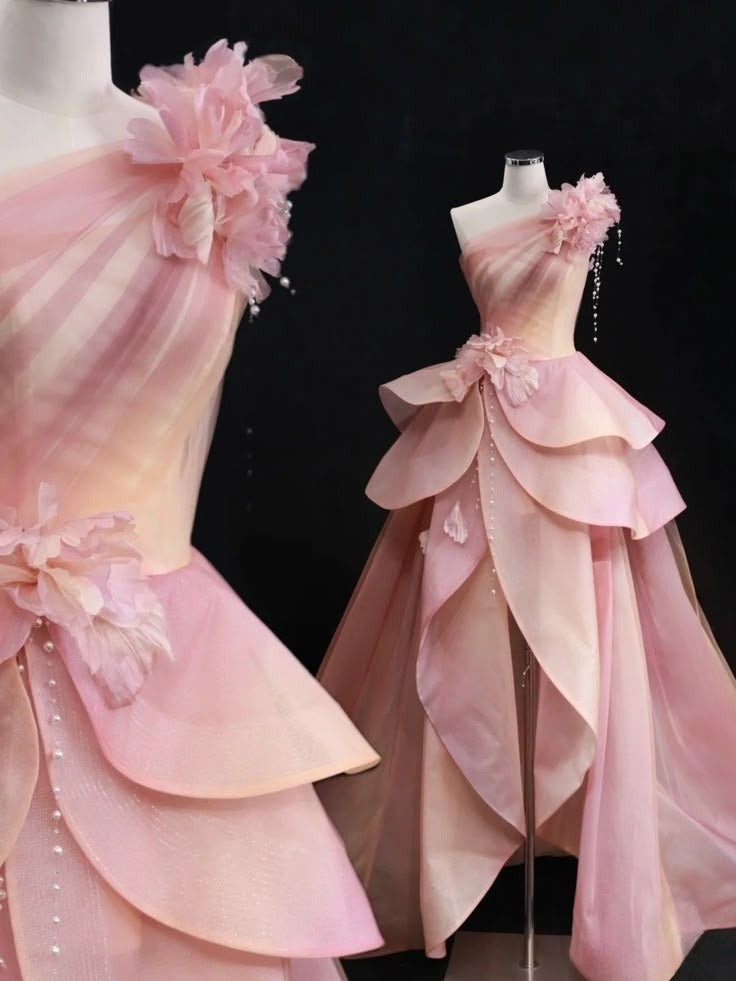 Elegant Formal Dress with 3D Flowers, A-Line Evening Party Dress