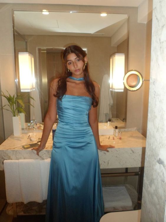Strapless Prom Dress Blue Evening Dress