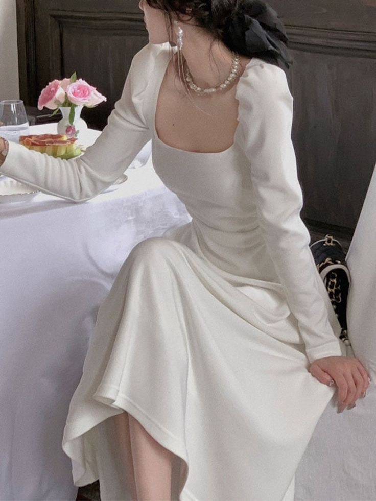 Fashion Long Sleeve Party Dress A Line New Fashion Evening Dress
