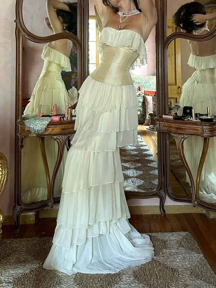 Modest Sheath Strapless Chiffon Sleeveless Ivory Long Prom Dress Evening Dresses