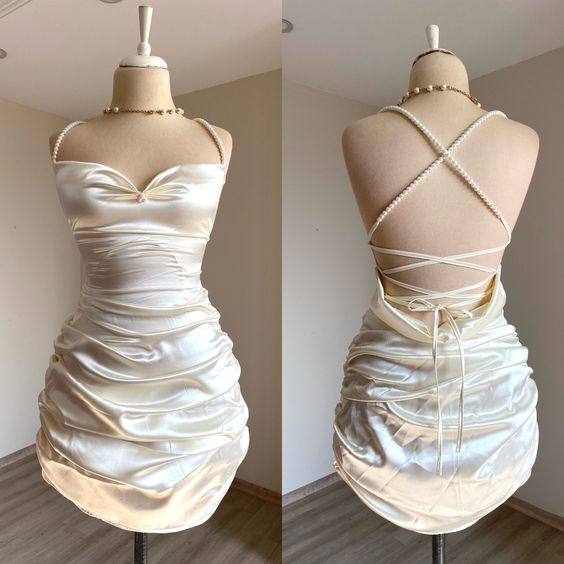 Satin Dress Women's Satin Bridal Dresses Party Bridesmaid Dresses Prom Dress Short Formal Dress