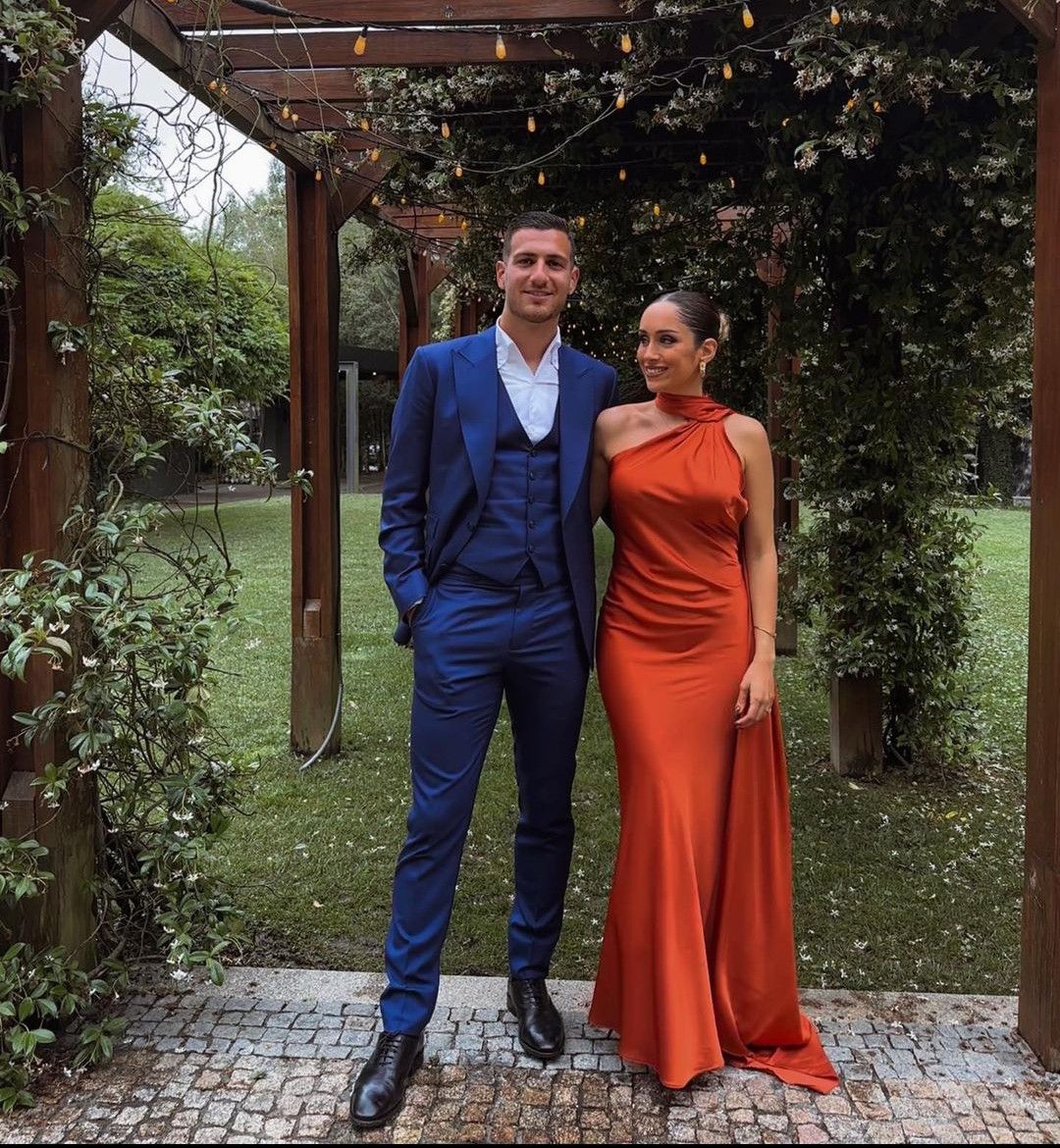 Sexy Burnt Orange Long Party Prom Dresses,Evening Dress