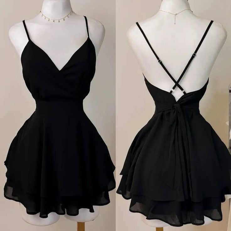 Vintage A line Black Birthday Outfits Black Homecoming Dress