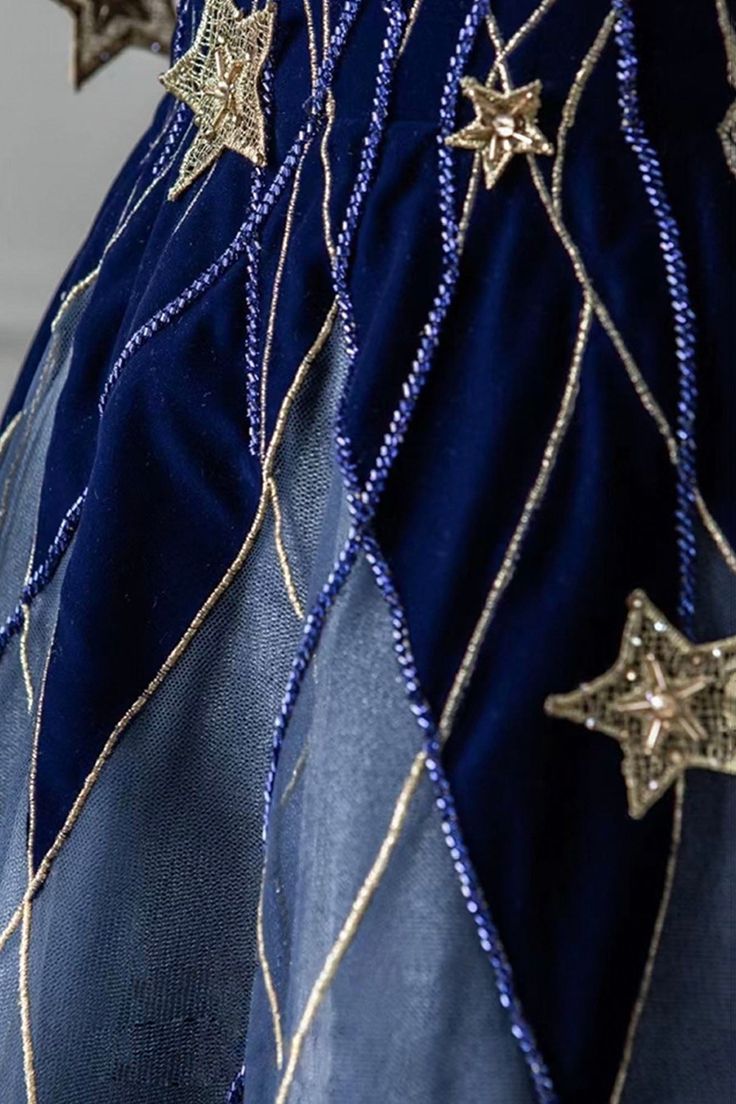 Spaghetti Strap Long Prom Dress with Star, Evening Party Dress