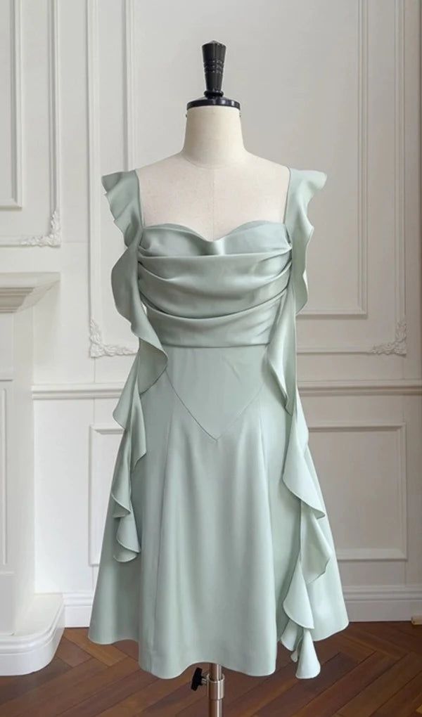 Sage Green Party Dress Short Prom Dress
