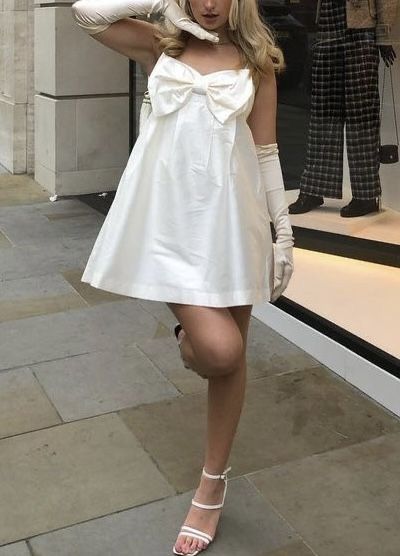White Homecoming Dress Short Party Dress