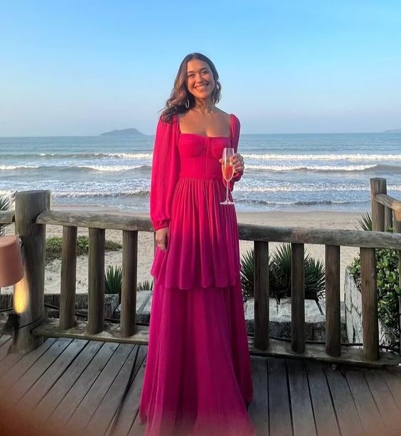 A Line Long Prom Dress Formal Party Dress