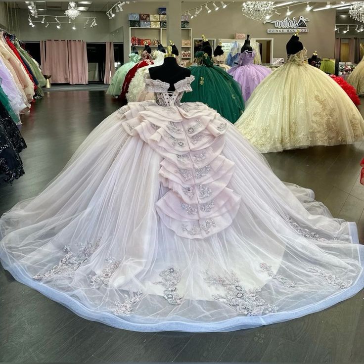 Ball Gown Off Shoulder Tulle Long Prom Dress, Sweet 16 Dress