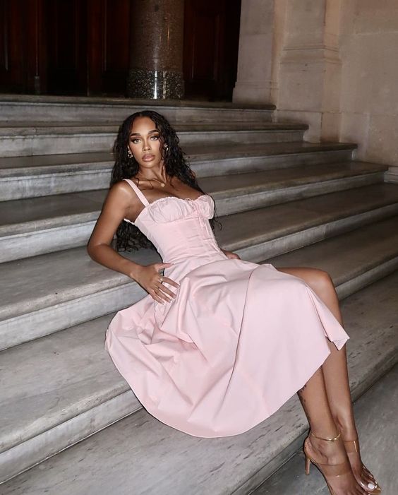 Princess A Line Pink Prom Evening Party Dress