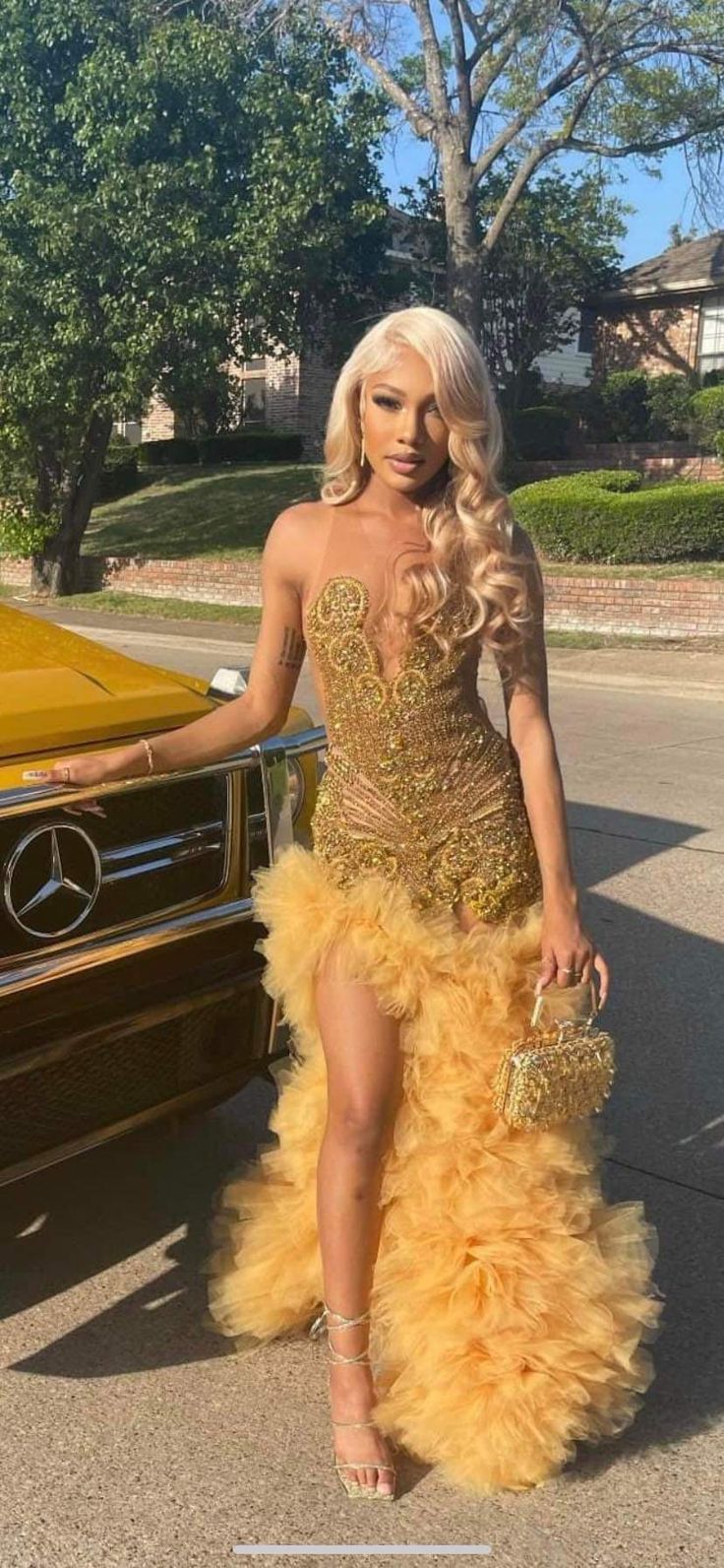 Gold Prom Dress Evening Formal Party Gowns
