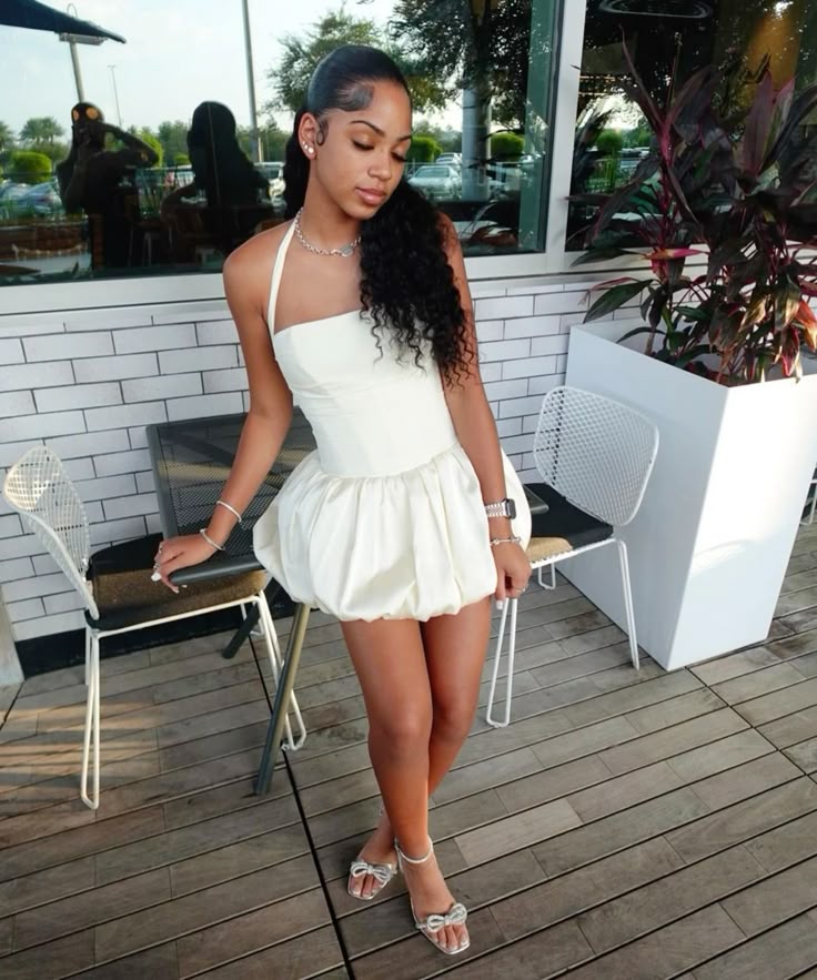 White Birthday Dress Homecoming Dress Short Party Dress