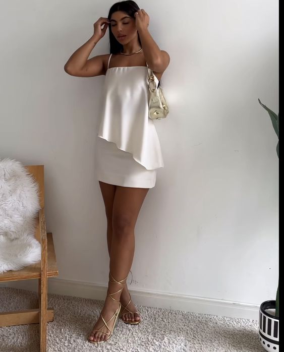 White cocktail dress party dress Homecoming Dress