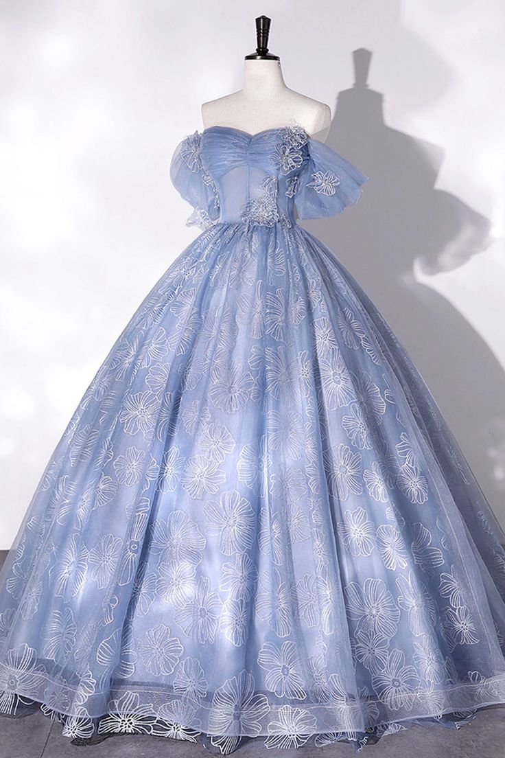 Tulle Lace Long Ball Gown, Off the Shoulder Formal Evening Gown
