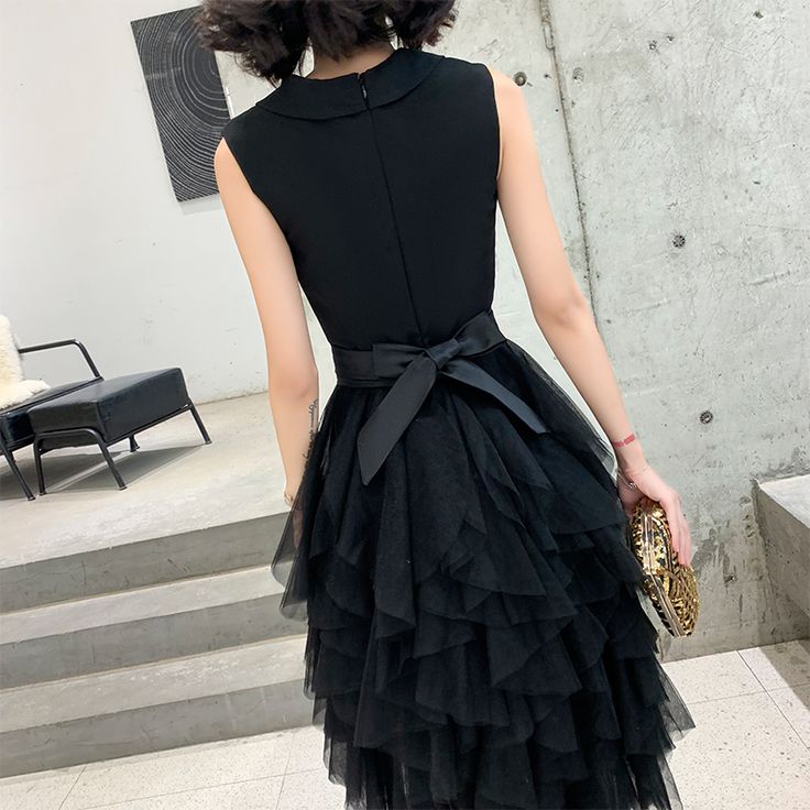 Black v neck short prom dress, evening dress