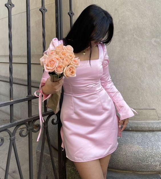 Sheath Pink Short Prom Dress, Sexy Party Dress