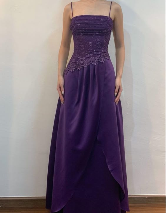 A-Line Evening Gown Formal Dress Purple Floor Length Sleeveless Dress