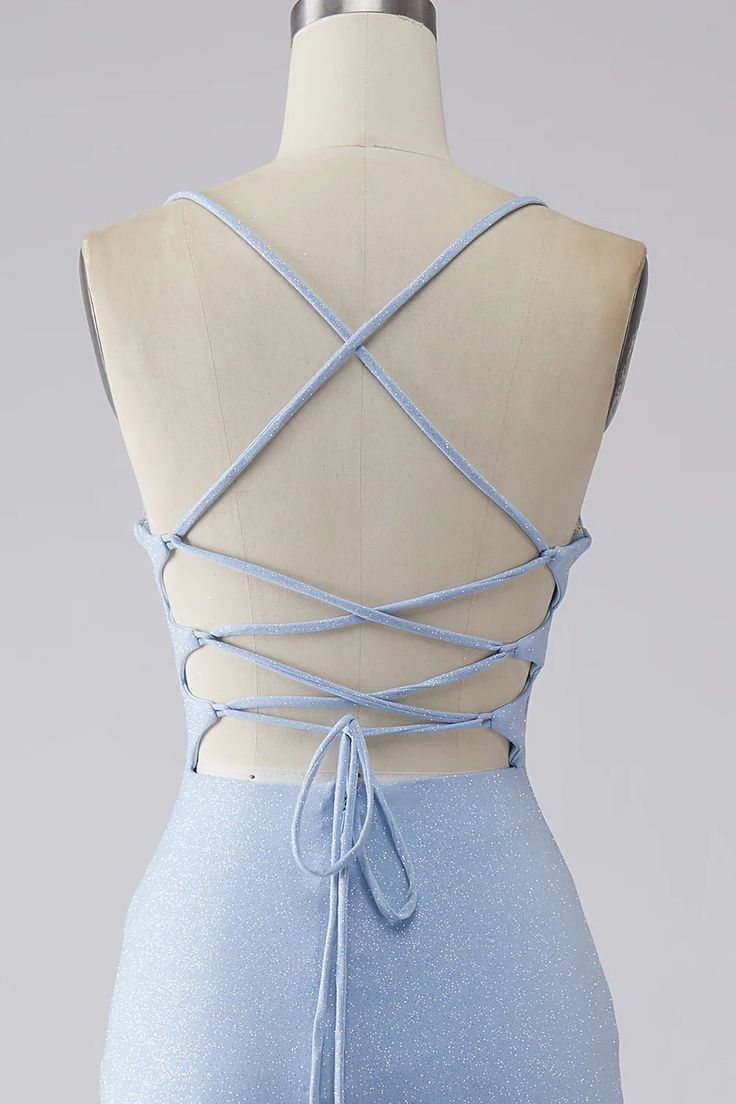 Light Blue Mermaid Long Prom Dress Elegant Evening Party Dress