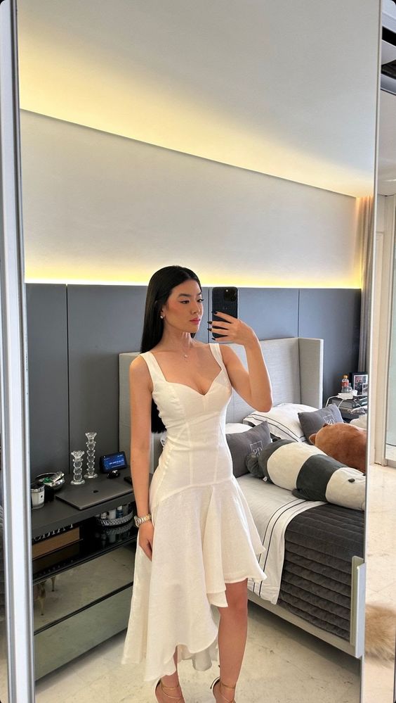 Straps V Neck Formal Gown, Asymmetrical Prom Dress With Ruffles
