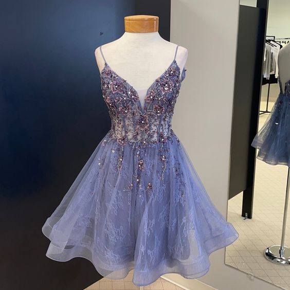 Sparkly Homecoming Dress with Corset Bodice Short Prom Dresses
