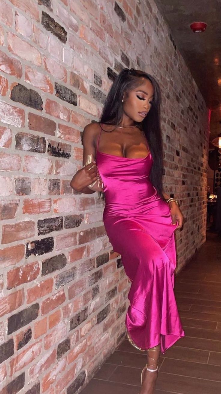 Hot Pink Simple Prom Dress Evening Party Dress