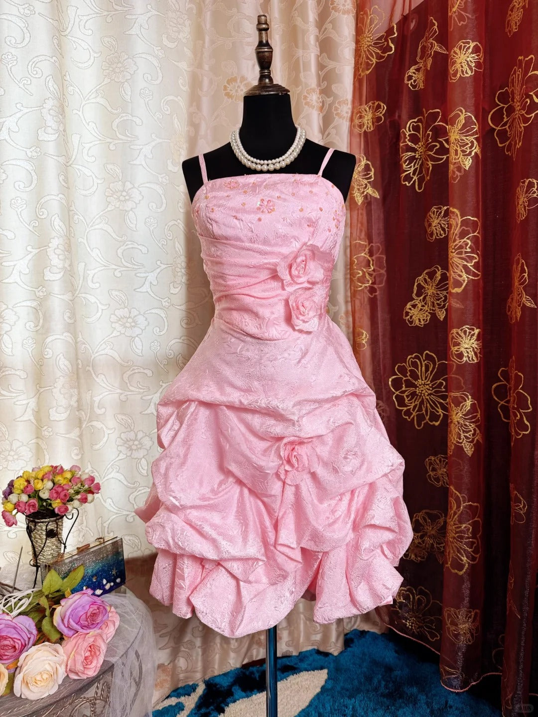Pink Birthday Outfit Short Evening Dress Short Party Dress Vintage Homecoming Dress
