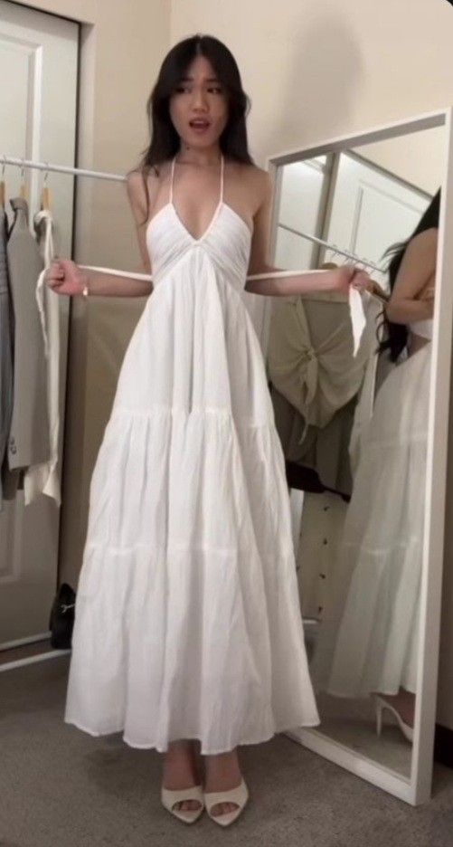 Sexy White Sleeveless Long Prom Dress,White Maxi Dress