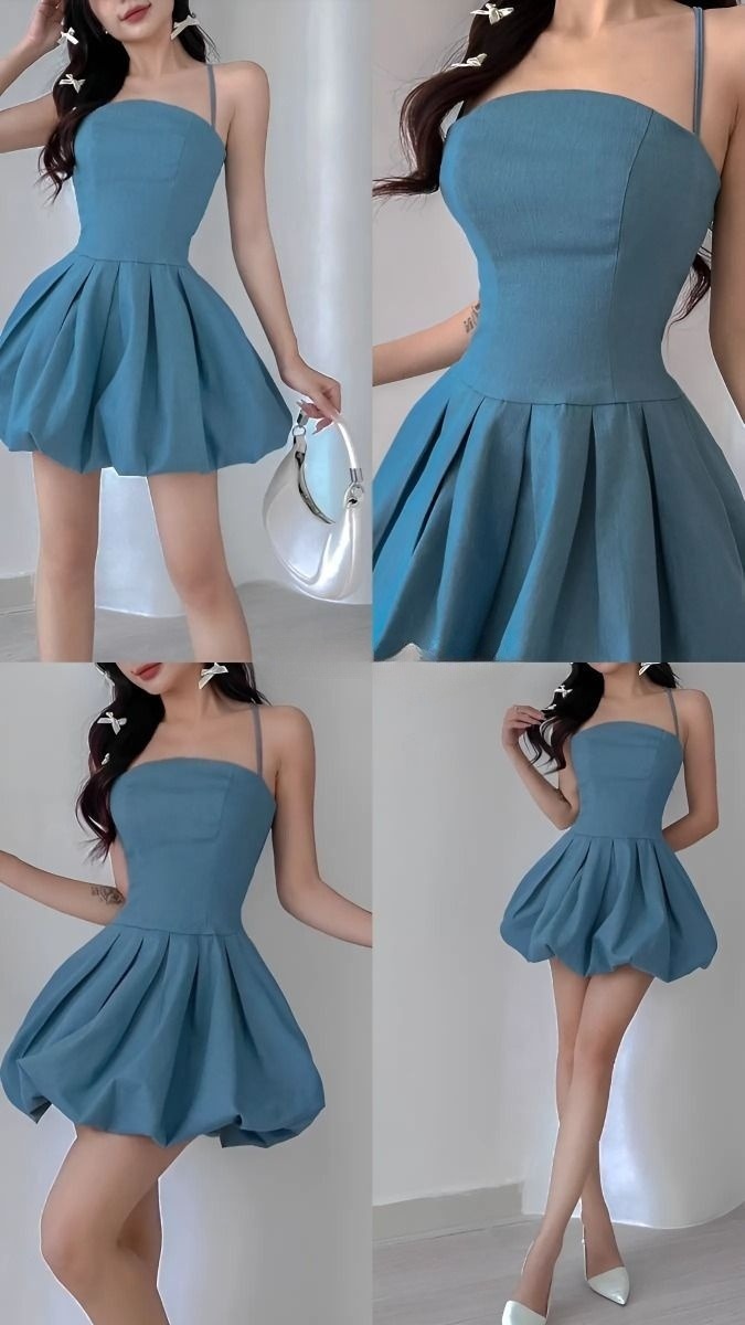 A Line Blue Short Evening Dress Cocktail Dresses Short Party Dress