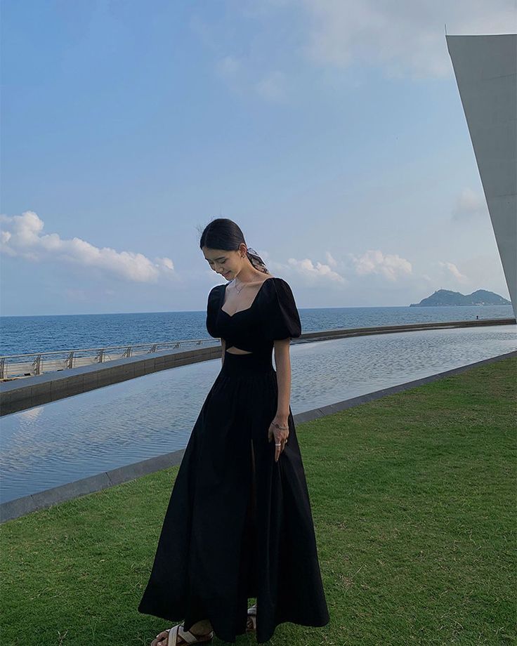Vintage Long Prom Dress Black Elegant Party Dress