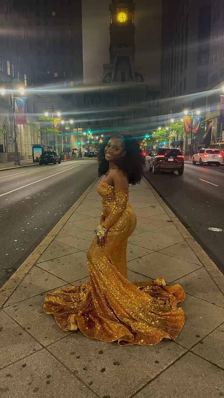 Glittering sequins mermaid prom dress glittering evening dress