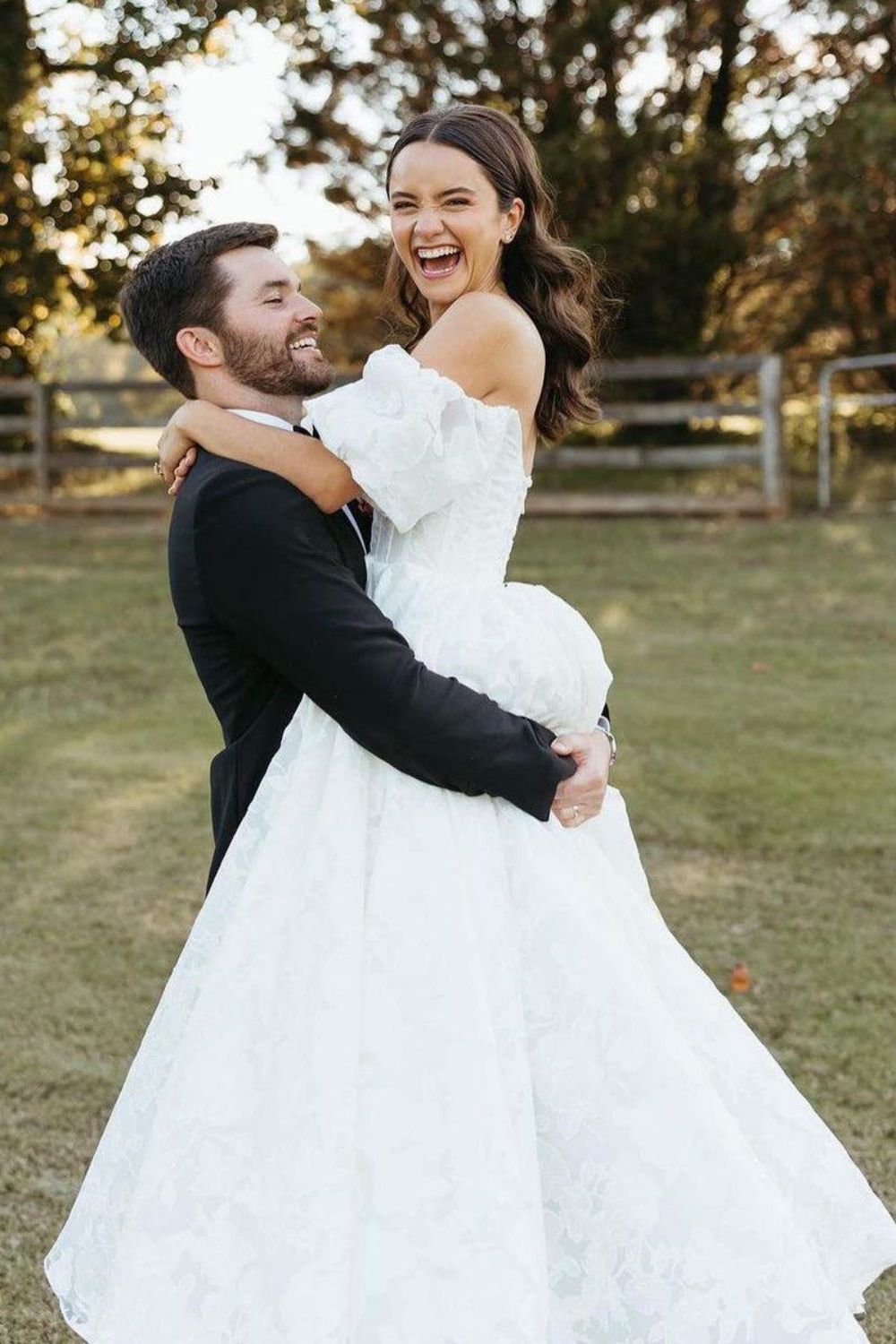 Charming A Line Off the Shoulder White Wedding Dress with Split Front