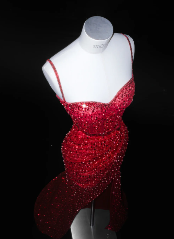 Mermaid Red Sequin Prom Party Dress Shiny Sexy Evening Dress Birthday Outfit