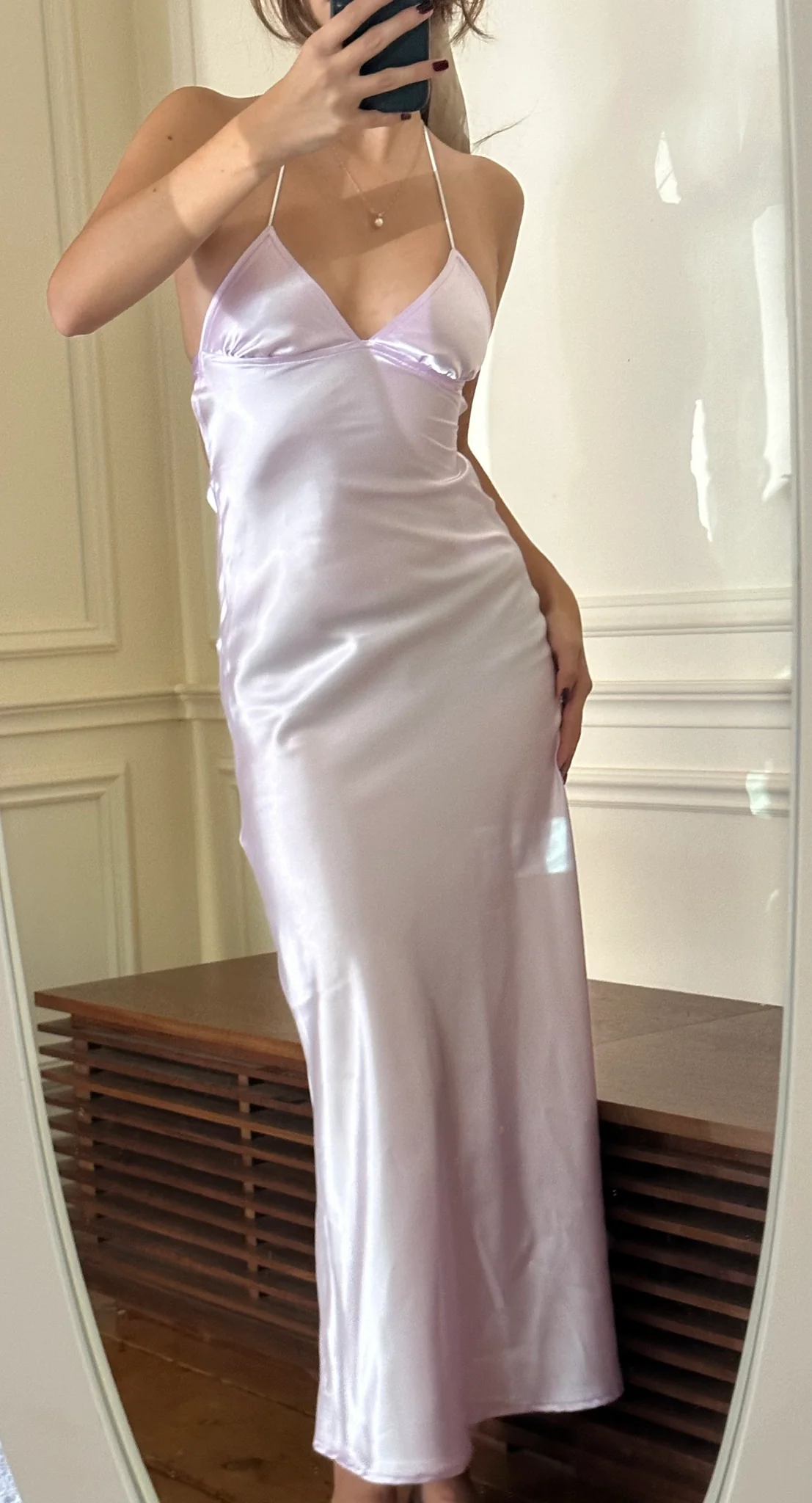 Sexy Backless Spaghetti Straps Party Evening Dress Lavender Prom Dress