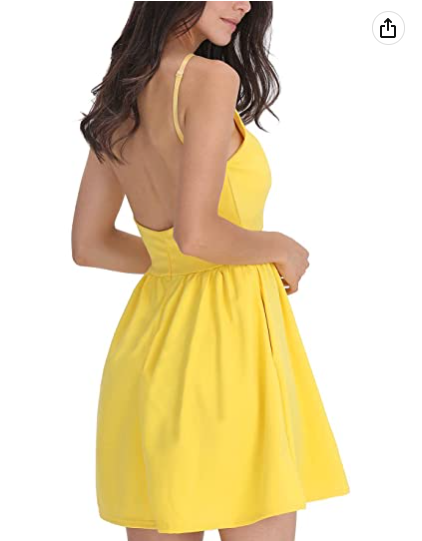 Women Sexy Spaghetti Strap Party Dress Open Back Homecoming Dress Back to School Dress