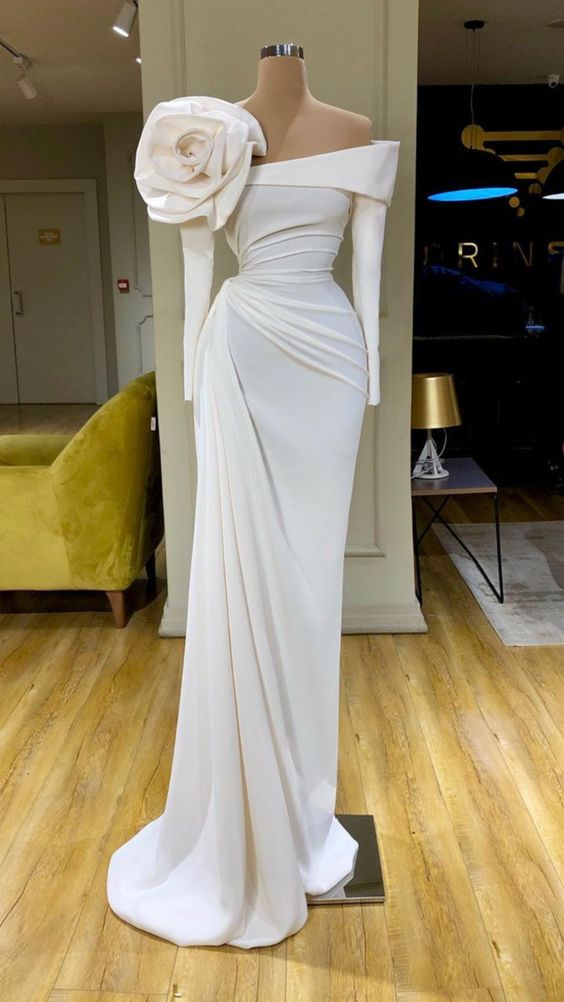 white evening dresses, elegant evening dress, evening gown, simple formal dress, formal party dresses