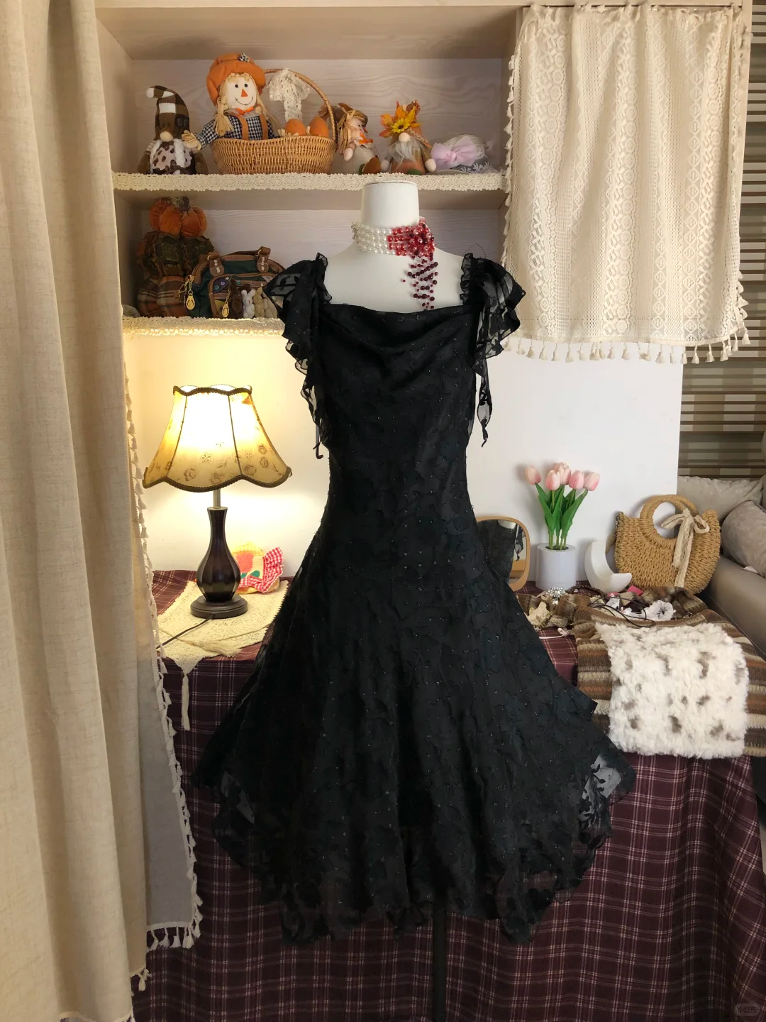 Elegant Black Lace A Line Short Prom Dress Cocktail Dress Formal Homecoming Dress