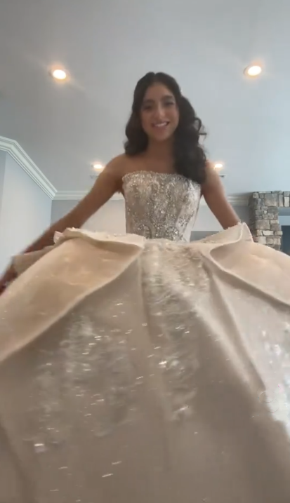 Gorgeous Strapless White Tulle Sequin Beaded Formal Long Wedding Dress