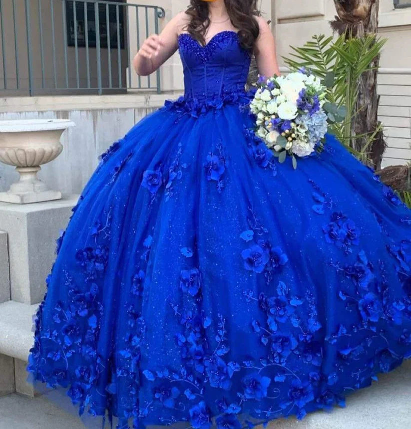 Royal Blue Quinceanera Dress Ball Gown With Appliques Sweet 16 Dress