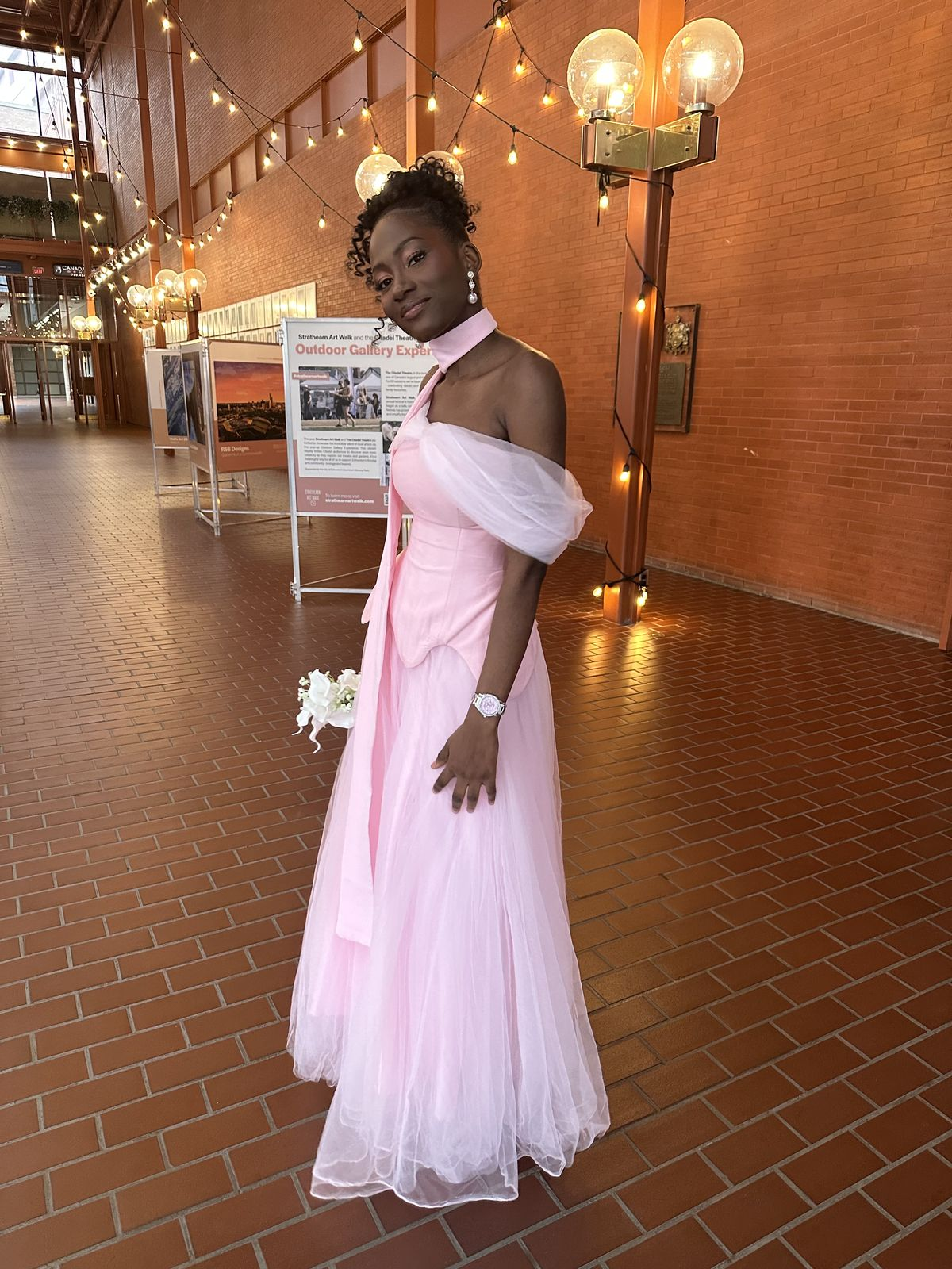 Sweet Off The Shoulder Pink Tulle Satin A Line Long Wedding Guest Dress Formal Bridesmaid Dress