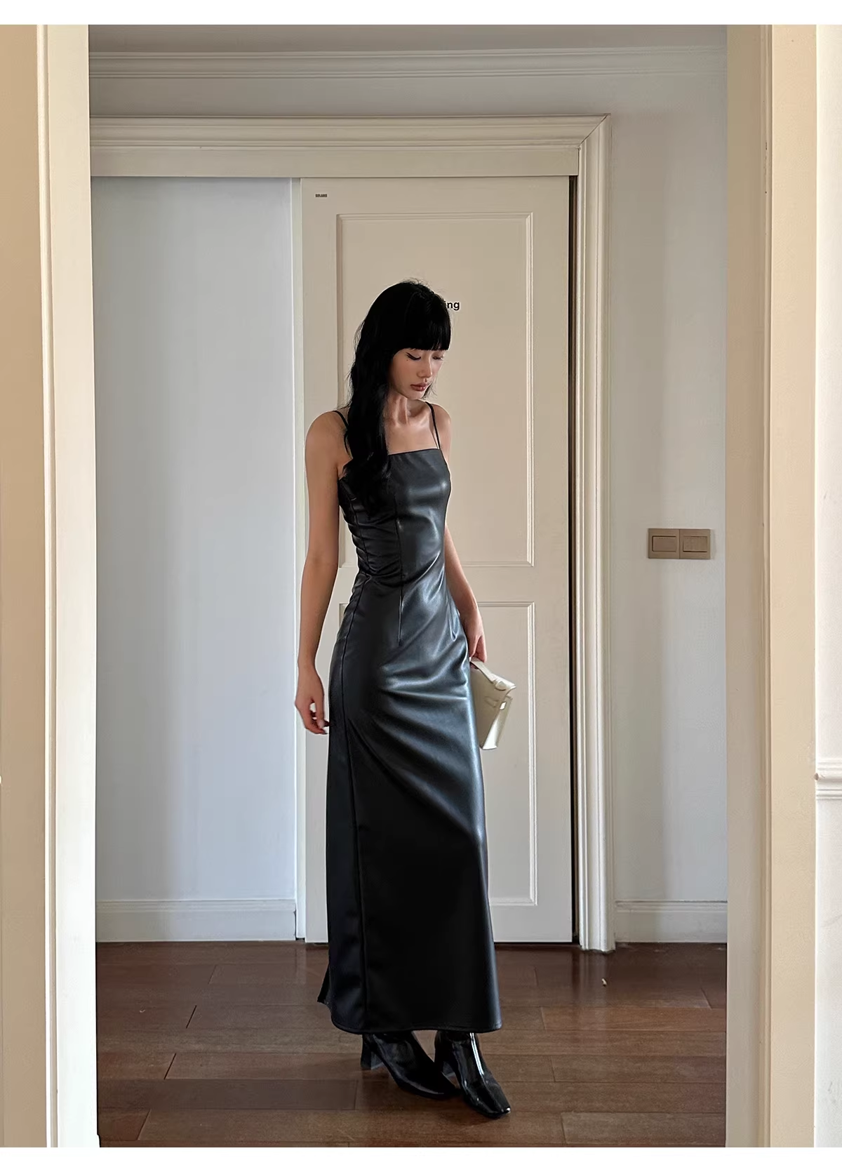 Fashion Spaghetti Straps Burgundy Sheath Long Party Dress Birthday Evening Dress