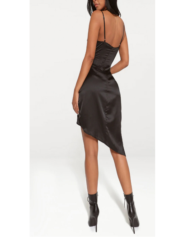 Shape Satin Wrap Dress Short Straps Homecoming Dress