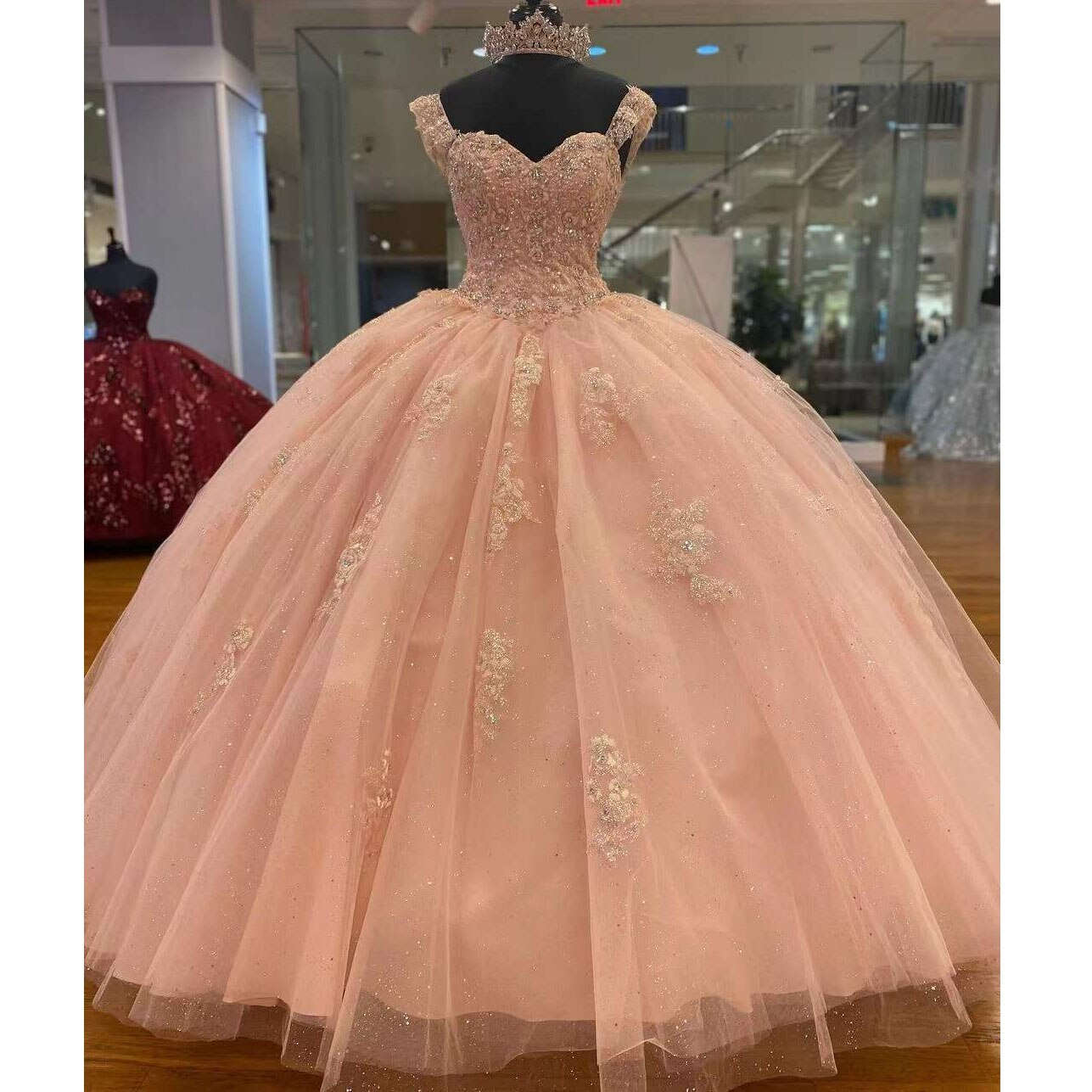 Sweetheart Quinceanera Dress Blush Pink Beaded Sweet 16 Party Dress Ball Gowns