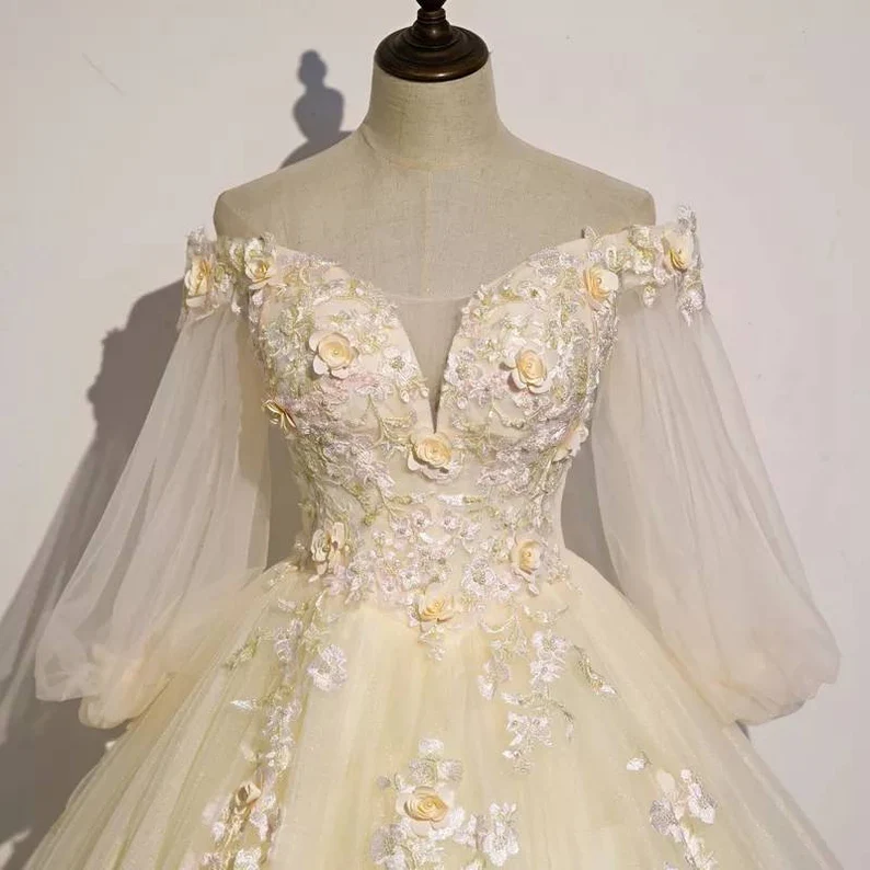 Princess glamour elegance prom dress, fairytale elegance party dress vintage