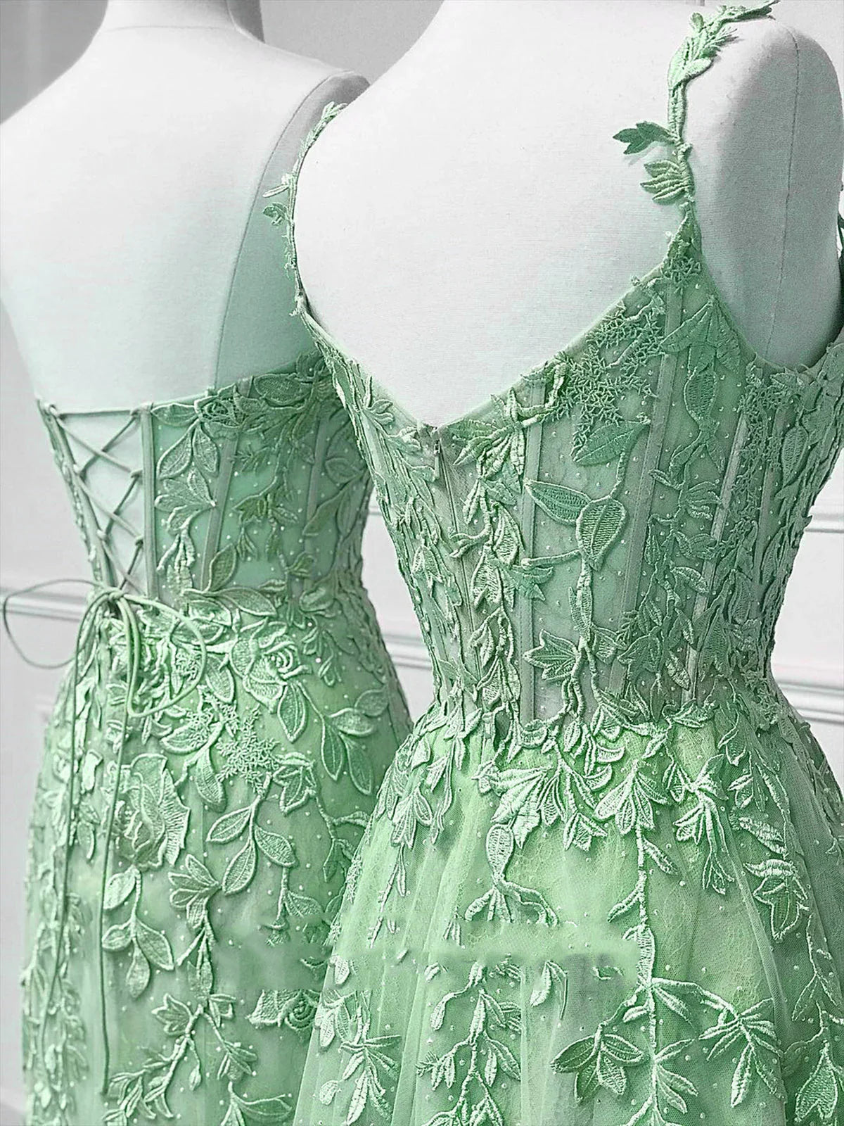 Sexy Mermaid Sweetheart Mint Green Tulle Lace Prom Dresses Party Evening Dress
