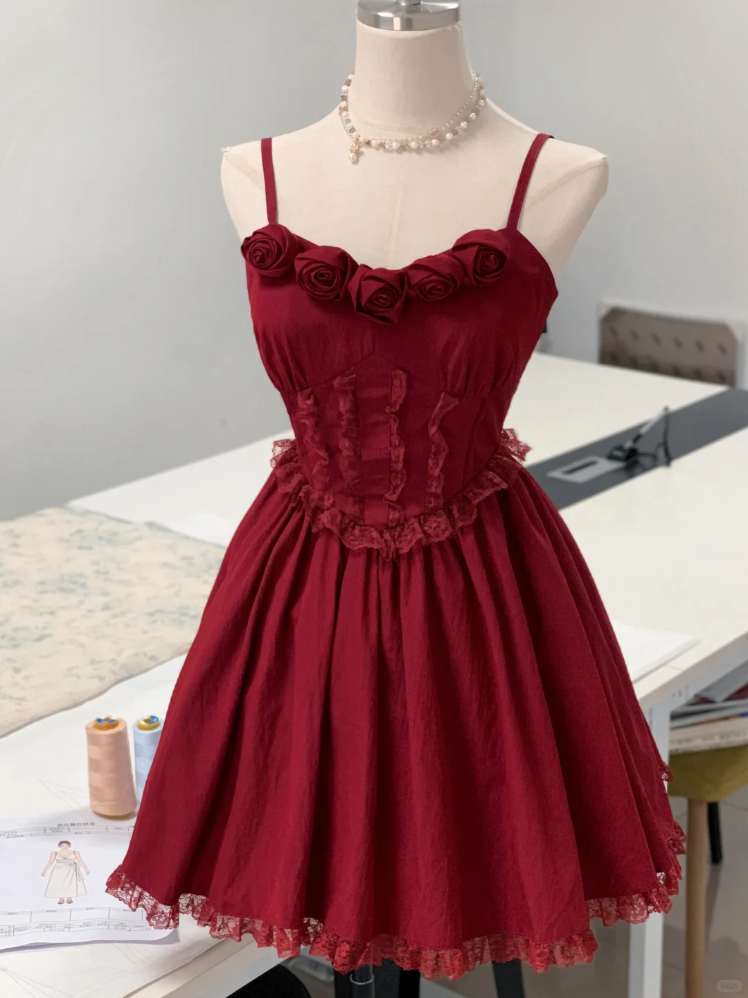 Vintage Spaghetti Straps Red V Neck A Line Short Birthday Dress Formal Graduation Homecoming Dress