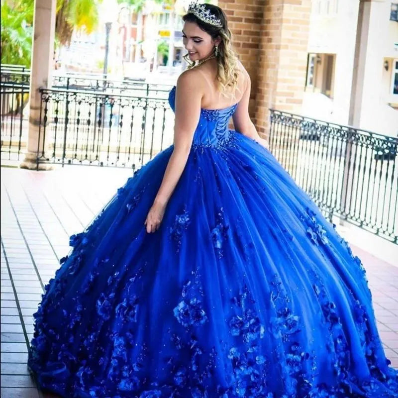 Royal Blue Quinceanera Dress Ball Gown With Appliques Sweet 16 Dress