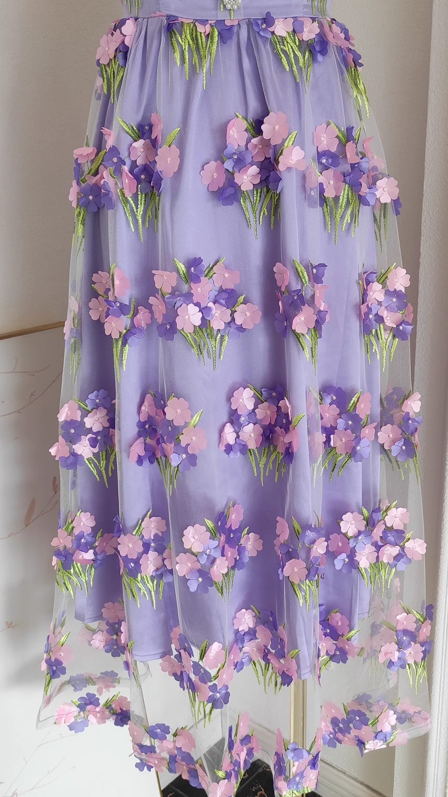 Cute A line Straps Sleeveless Lilac Floral Party Dress Short Birthday Outfits