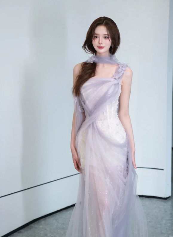 Lilac Mermaid Prom Party Dress Birthday Dress Evening Dress