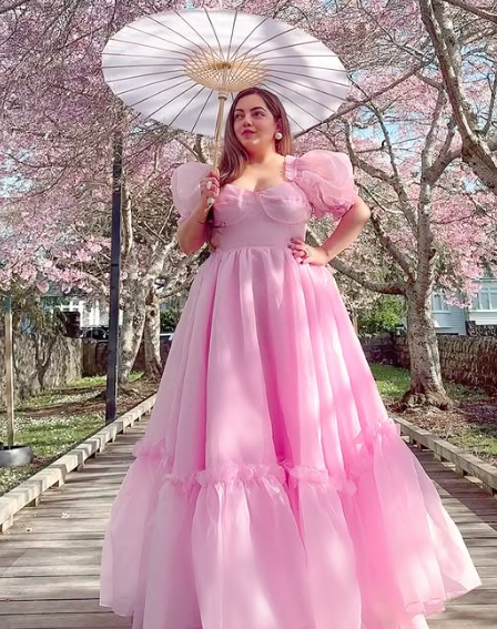 Vintage Pink A-line Prom Dress,Pink Birthday Party Dress